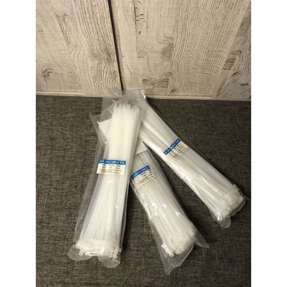 Unbranded Other - Pack of 3 Nylon Cable Zip Ties 12 Inch 100 Pieces Sealed Packages 300 Ties Total